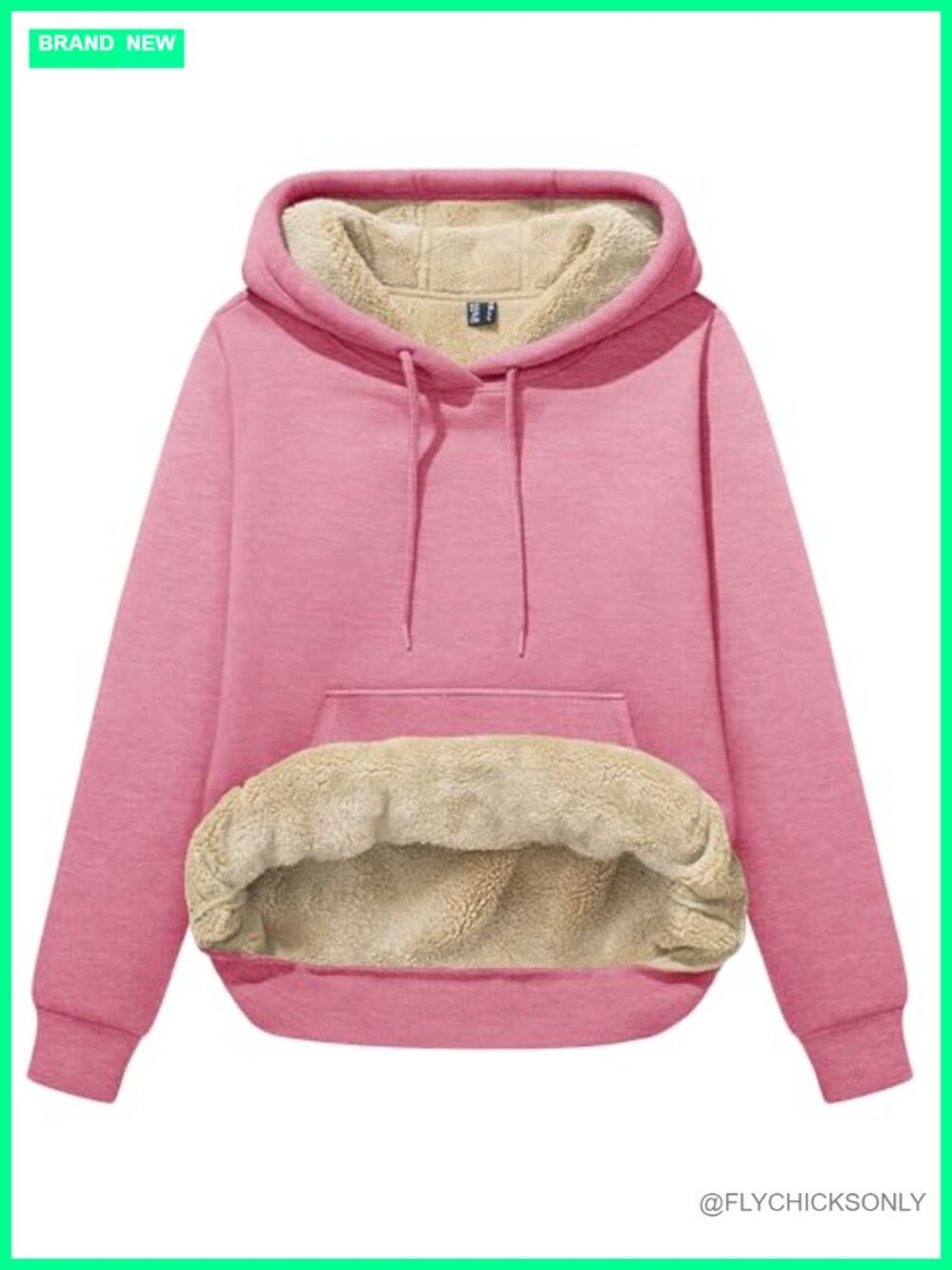 Sherpa Fleece Lined Hoodie Warm Pullover Sweatshirt Kangaroo Pocket